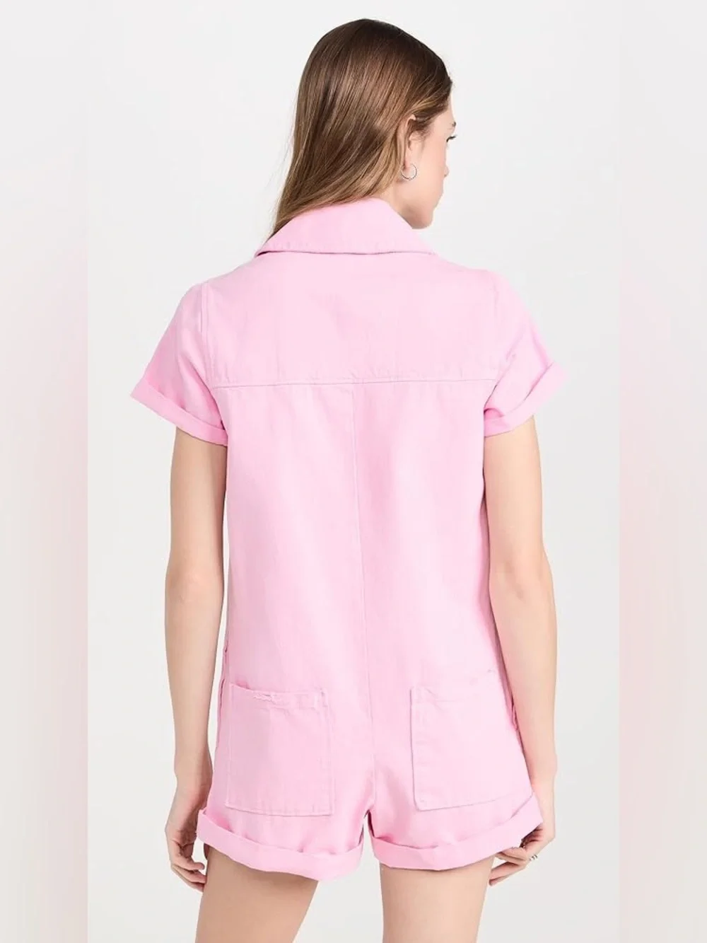 Show Me Your MuMu Range Romper Jumpsuit Pink Button Up NWT Size Medium Summer - Picture 4 of 14